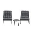 Gardeon 3PC Outdoor Bistro Set Patio Furniture Table and Chairs Steel Dining Chair