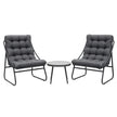 Gardeon 3PC Outdoor Bistro Set Patio Furniture Table and Chairs Steel Dining Chair