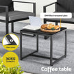Gardeon 3PC Outdoor Bistro Set Patio Furniture Wicker Dining Chairs Table Cushion Black