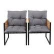 Gardeon 2PC Outdoor Dining Chair Wicker Patio Armchair Cushion Garden Furniture