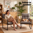 Gardeon 2PC Outdoor Dining Chair Wicker Patio Armchair Cushion Garden Furniture