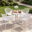 Gardeon 5PCS Outdoor Dining Set Table and Chairs Patio Furniture Garden Diamond White
