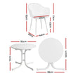 Gardeon 5PCS Outdoor Dining Set Table and Chairs Patio Furniture Garden Diamond White