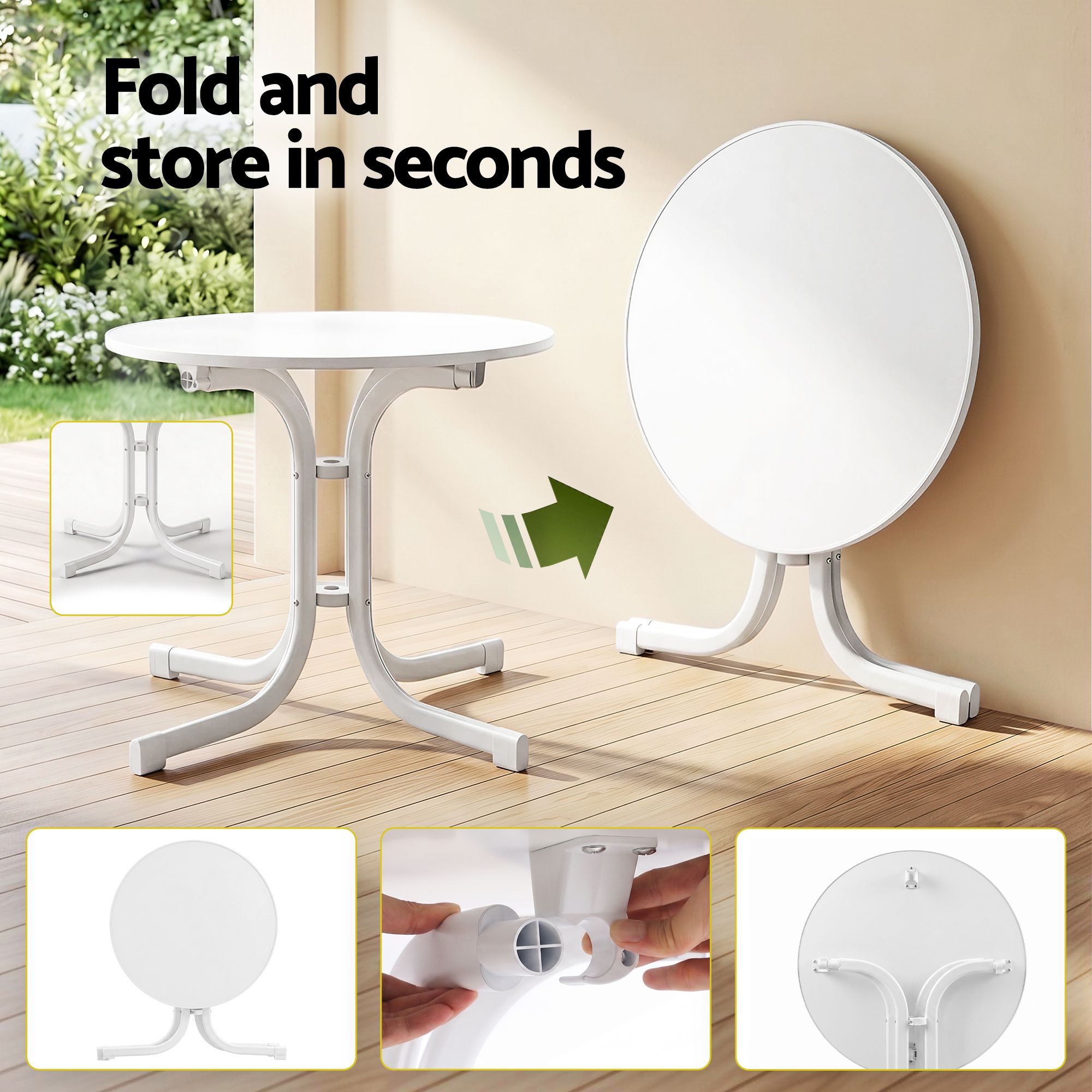 Gardeon 5PCS Outdoor Dining Set Table and Chairs Patio Furniture Garden Diamond White