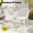 Gardeon 5PCS Outdoor Dining Set Table and Chairs Patio Furniture Garden Diamond White
