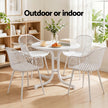 Gardeon 5PCS Outdoor Dining Set Table and Chairs Patio Furniture Garden Diamond White