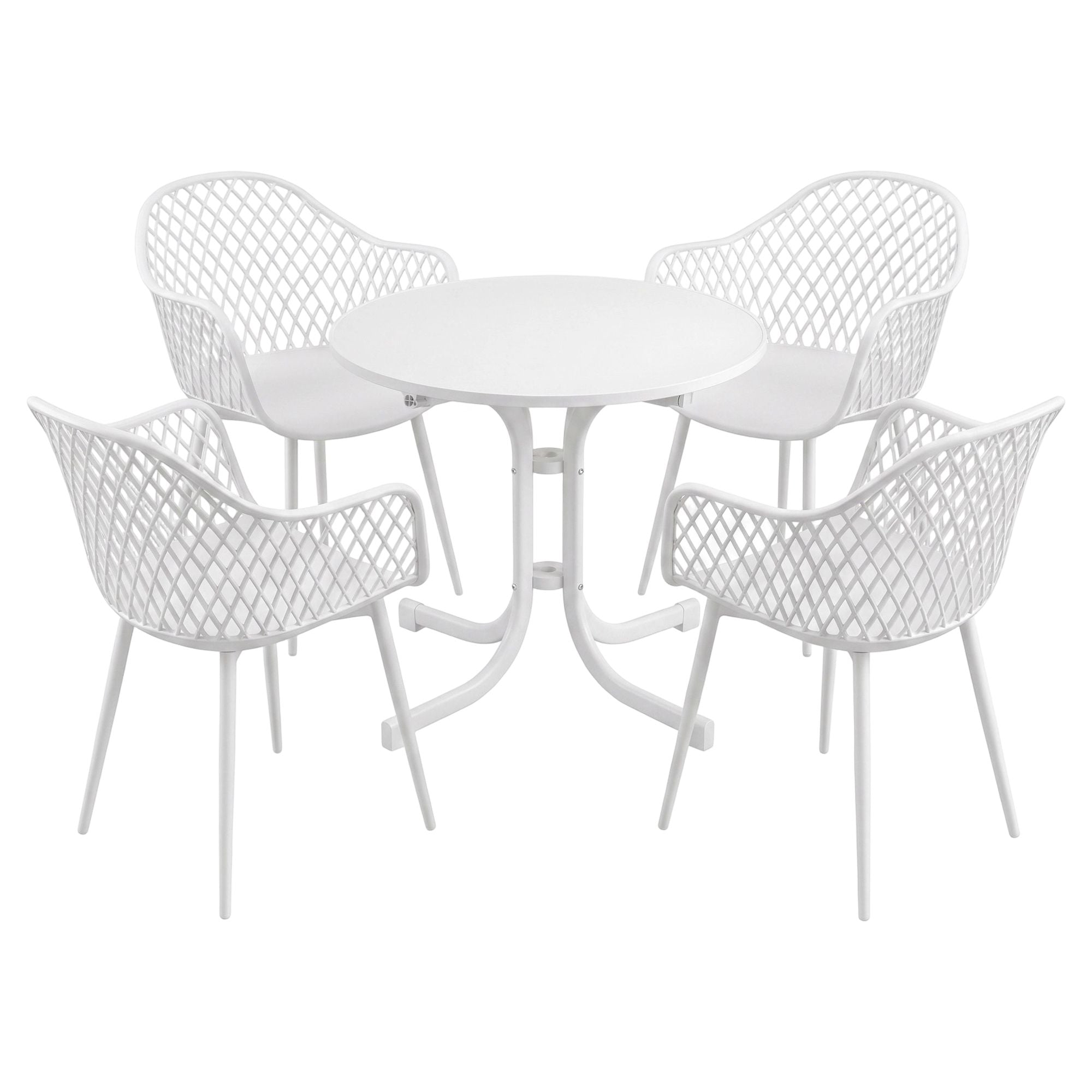 Gardeon 5PCS Outdoor Dining Set Table and Chairs Patio Furniture Garden Diamond White