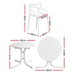 Gardeon 5PCS Outdoor Dining Set Table and Chairs Garden Patio Furniture Entwine White