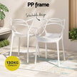 Gardeon 5PCS Outdoor Dining Set Table and Chairs Garden Patio Furniture Entwine White