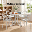 Gardeon 5PCS Outdoor Dining Set Table and Chairs Garden Patio Furniture Entwine White