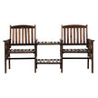 Gardeon Outdoor Garden Bench Loveseat Wooden Table Chairs Patio Furniture Charcoal