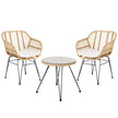 Gardeon 3PC Outdoor Furniture Bistro Set Lounge Setting Table Chairs Cushion Patio Grey