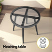 Gardeon 3PC Outdoor Bistro Set Patio Furniture Lounge Setting Table and Chairs Grey