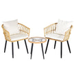 Gardeon 3PC Outdoor Bistro Set Patio Furniture Lounge Setting Table and Chairs Natural