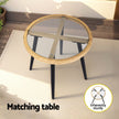 Gardeon 3PC Outdoor Bistro Set Patio Furniture Lounge Setting Table and Chairs Natural