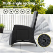 Gardeon Outdoor Recliner Chairs Sun lounge Wicker Lounger Patio Furniture Adjustable Black