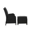 Gardeon Recliner Chair Sun lounge Wicker Lounger Outdoor Furniture Patio Adjustable Black