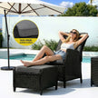 Gardeon Recliner Chair Sun lounge Wicker Lounger Outdoor Furniture Patio Adjustable Black