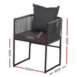 Gardeon 2PC Outdoor Dining Chairs Woven Rope Chair Patio Furniture Garden Steel
