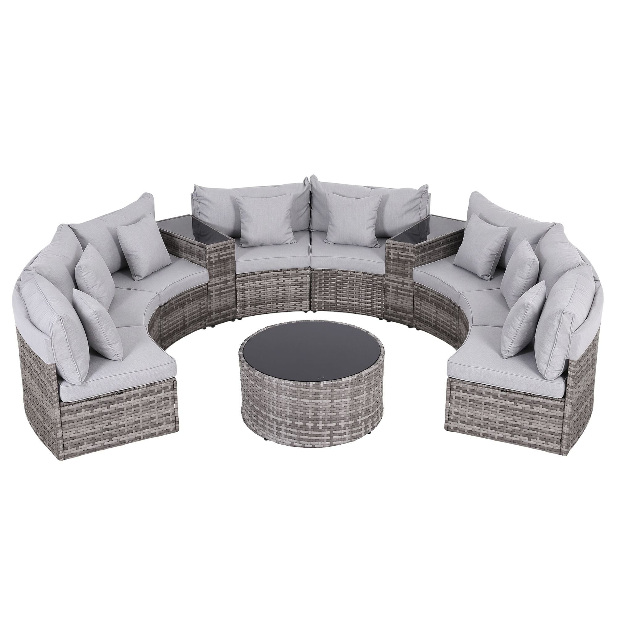 Gardeon 8 Seater Outdoor Sofa Set 11PCS Table Chair Set Garden Rattan Furniture
