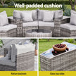 Gardeon 8 Seater Outdoor Sofa Set 14PCS Table Chair Set Rattan Patio Furniture