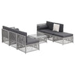 Gardeon 6 Seater Outdoor Sofa Set 7PCS Table Chair Set Garden Rattan Patio Furniture