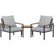 Gardeon 3PC Outdoor Furniture Bistro Set Lounge Setting Chairs Table Patio Black