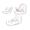 Gardeon Sun Lounger Folding Chaise Lounge Chair Wheels Patio Outdoor Furniture