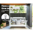 Gardeon Porch Swing Chair with Chain Garden Chair Outdoor Furniture Wooden White