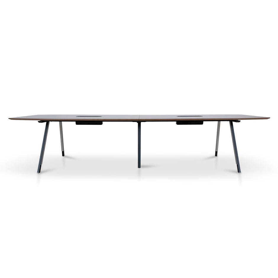 COT10442-SN 3.6m Boardroom Meeting Table - Walnut Top With Black Legs