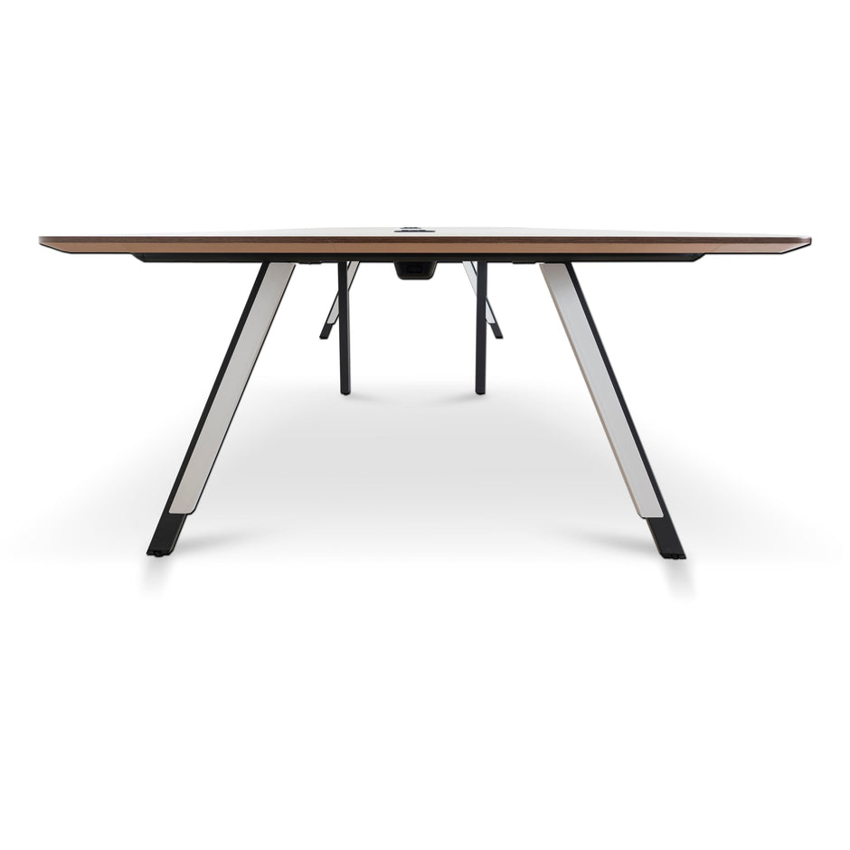 COT10442-SN 3.6m Boardroom Meeting Table - Walnut Top With Black Legs