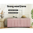 Artiss Storage Ottoman Blanket Box 103cm Velvet Pink