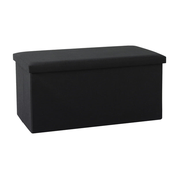 Artiss Storage Ottoman Bench Folding Blanket Box Toy Organiser Foot Stool Black
