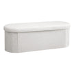 Artiss Storage Ottoman Foot Stool Rest Boucle Fabric Foldable White