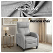 Artiss Massage Recliner Chair Small Recliner Sofa for Adults Fabric Grey
