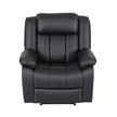 Artiss Manual Massage Recliner Chair for Living Room, Leather Sofa Lounge Reclining Chair with 2 USB Port, 160° Recline Reading Chair with 20CM Wide Armrests, 8 Point Vibration & Lumbar Heat, Black