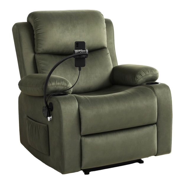 Artiss Recliner Chair Heated Massage Chair with Phone Holder Velvet