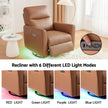Artiss Swivel Recliner Chair Leather Rocking Reclining Sofa with Charging Ports LED Brown