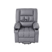 Artiss Power Lift Recliner Chair with Massage and Heat for Elderly, Electric Sofa Reclining Chair with USB and Phone Holder, PU Leather Comfy Armchair for Living Room, 2 Cup Holder & 4 Pockets, Grey