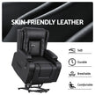 Artiss Power Lift Recliner Chair with Massage and Heat for Elderly, Electric Sofa Reclining Chair with USB and Phone Holder, PU Leather Comfy Armchair for Living Room, 2 Cup Holder & 4 Pockets, Black