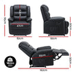 Artiss Manual Recliner Chair Leather Reclining Sofa with 16color Led Black