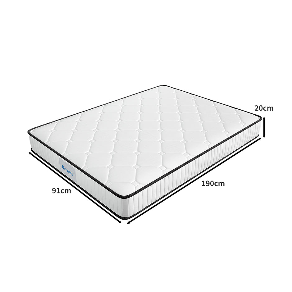 Dreamz Spring Mattress Bed Pocket Tight Single-2006733087517577218