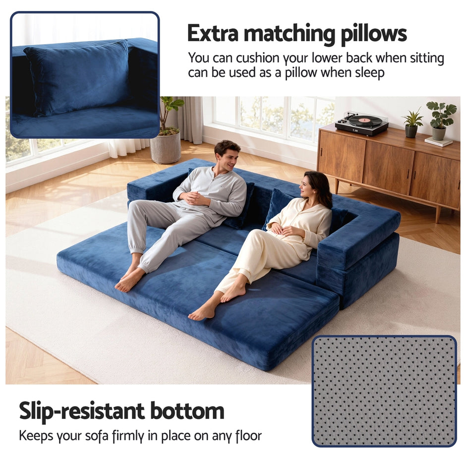 Artiss Convertible Folding Sofa Bed Pull Out Mattress Foldable Lounge Couch Chair