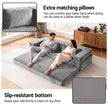 Artiss Convertible Folding Sofa Bed Pull Out Mattress Foldable Lounge Couch Grey