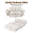 Artiss Convertible Folding Sofa Bed 30D High-Density Foam Boneless Couch with Corduroy Sleeper Couch Lounger for Living Room Beign