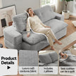 Artiss Convertible Folding Sofa Bed 30D High-Density Foam Boneless Couch with Corduroy Sleeper Couch Lounger for Living Room Grey