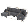 Artiss Modular Sectional U Shaped Storage Sofa Couches for Living Room Grey