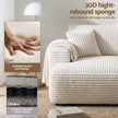 Artiss 3 Seater Modular Sofa Bed Sectional Boneless Couches for Living Room Corduroy Compressed Sofa White