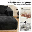 Artiss Modular Sofa Bed with Ottoman Sectional Boneless Couches for Living Room Corduroy Compressed Sofa Black