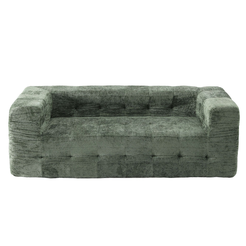 Artiss Comfort Boneless Sofa for Living Room Green Luxury Chenille